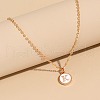 Alloy White Enamel Disc with Initial Pendant Necklaces for Women WG552C5-11-1