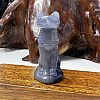 Dyed & Heated Natural Blue Aventurine Carved Healing Egyptian Cat Figurines PW-WG82878-05-1