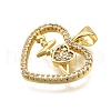 Brass Micro Pave Cubic Zirconia Pendants KK-K401-06A-G-2
