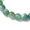 Natural African Padauk Wood & Striped Agate & Citrine Round Beaded Bracelets for Women BJEW-JB11930-01-3