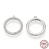 Rhodium Plated 925 Sterling Silver Micro Pave Cubic Zirconia Pendants STER-T004-29P-3