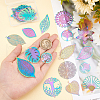 DICOSMETIC 32Pcs 16 Style Ion Plating(IP) 201 Stainless Steel Filigree Pendants STAS-DC0006-64-2