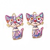 Alloy Enamel Pendants ENAM-M046-10G-B-2