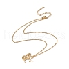 Initial Letter with Butterfly Pendant Necklace NJEW-C026-01G-C-2