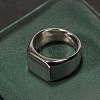 Square Stainless Steel Finger Rings WGB1DFB-18-1