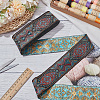 National Style Polyester Jacquard Flower Ribbon for Garment Accessories OCOR-WH0097-39B-5