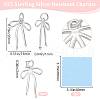 Beebeecraft 2Pcs 925 Sterling Silver Pendants STER-BBC0007-88-2