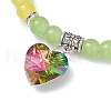 Baking Painted Imitation Jade Glass Round Beaded Charm Bracelets BJEW-JB11737-05-3