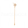Brass Micro Pave Clear Cubic Zirconia Earring Findings KK-T062-222G-NF-2