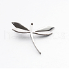 304 Stainless Steel Rhinestone 3D Dragonfly Mini Pendants STAS-E090-77P-1