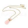Openable Faceted Natural & Synthetic Mixed Stone Perfume Bottle Pendant Necklaces for Women NJEW-F296-03G-3