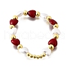 Valentine's Day ABS Imitation Pearl Beads Stretch Bracelets for Women BJEW-D317-08C-G-4