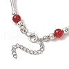Natural Carnelian Beaded Braceleys BJEW-JB11665-02-4