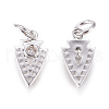 Brass Micro Pave Cubic Zirconia Charms KK-D159-08P-2