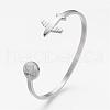 Tarnish Resistant 304 Stainless Steel Cuff Bangles BJEW-N0028-02P-1