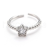 Mother's Day Rings Brass Micro Pave Cubic Zirconia Cuff Rings RJEW-I077-03P-3