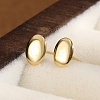 Minimalist Geometric Oval S925 Sterling Silver Bean Stud Earrings RJ2944-2