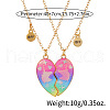 2Pcs Alloy Colorful Enamel Magnetic Unicorn Heart Pendant Friendship Necklaces for Women FS-WGC6FE6-02-3