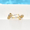 Brass Micro Pave Clear Cubic Zirconia Cuff Rings for Women RJEW-H247-12G-3