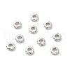 Flat Round Brass Micro Pave Clear Cubic Zirconia Spacer Beads KK-L237-016P-1