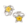 304 Stainless Steel Adjustable Open Cuff Statement Rings RJEW-C083-19P-01-4