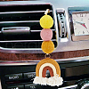 5Pcs 5 Styles Rainbow Wool Felt Car Air Vent Clips HJEW-DR00041-7