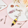 SUNNYCLUE 20Pcs Alloy Beadable Bar Keychain for DIY Crafts Jewelry Making KEYC-SC0001-14-4