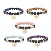 Natural & Synthetic Mixed Gemstone Beaded Stretch Bracelet BJEW-JB09312-1