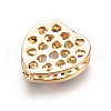 Brass Micro Pave Cubic Zirconia Slide Charms ZIRC-F099-33G-2