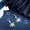 Beebeecraft 1 Pair 925 Sterling Silver with Clear Cubic Zirconia Hoop Earrings EJEW-BBC0001-37P-4
