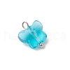 7Pcs Glass Butterfly Charms PALLOY-JF03227-04-4