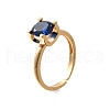 Brass Micro Pave Cubic Zirconia Cuff Rings for Women RJEW-R015-06G-4
