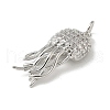Brass Micro Pave Clear Cubic Zirconia Pendants KK-U046-02P-03-2