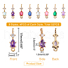 SUPERFINDINGS 32Pcs 8 Colors Brass Cubic Zirconia Connector Charms KK-FH0004-48-2