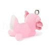 Flocky Opaque Resin Pendants RESI-G105-06E-2