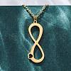 304 Stainless Steel Infinity Heart Pendant Necklaces for Women NJEW-Z065-02G-3