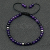 Adjustable Natural Amethyst Braided Beaded Bracelets for Women LG9619-1-1
