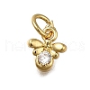 Brass Micro Pave Clear Cubic Zirconia Pendants ZIRC-I070-034G-1