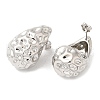 Brass Hammered Teardrop Stud Earrings for Women EJEW-M222-05P-2