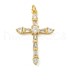 Rack Plating Brass Micro Pave Clear Cubic Zirconia Pendants KK-Z063-05G-1