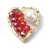 5Pcs 5 Color Glass & Natural Shell Beaded Pendants PALLOY-TA00076-2