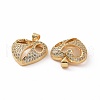 Brass Micro Pave Clear Cubic Zirconia Pendants ZIRC-F135-10G-3