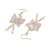 Butterfly Faceted Bicone Glass Beads Snowflake Dangle Earrings EJEW-MZ00429-04-4