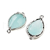 Cat Eye Faceted Teardrop Connector Charms G-B081-02P-03-2