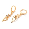 Rack Plating Golden Brass Dangle Leverback Earrings EJEW-B037-21G-2