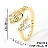 Brass Micro Pave Cubic Zirconia Cuff Rings for Women YW5453-2-1