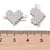 Brass Micro Pave Clear Cubic Zirconia Hook and S-Hook Clasps KK-S388-05P-02-3