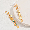Elegant Brass Star with Flower Tassel Hoop Earrings WT6371-3