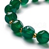 Faceted Natural Chrysoprase Stretch Beaded Bracelets BJEW-H543-A03-2