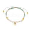Natural Round Yellow Agate Beads Braided Beads Bracelets for Women BJEW-JB11658-02-2